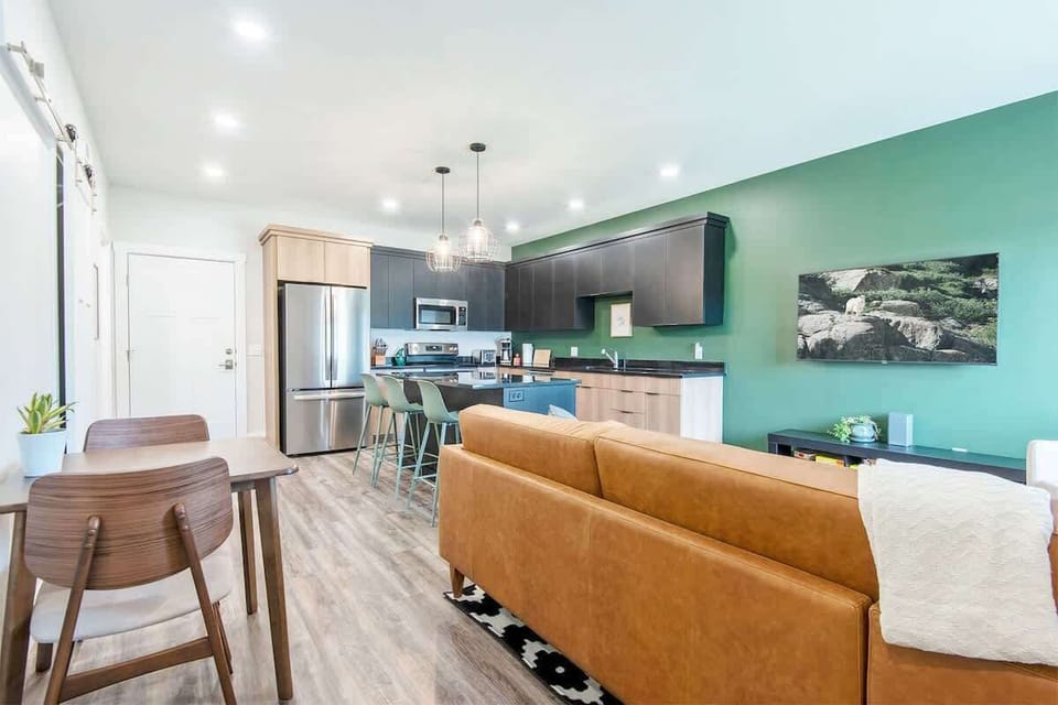 Open dining and living area.