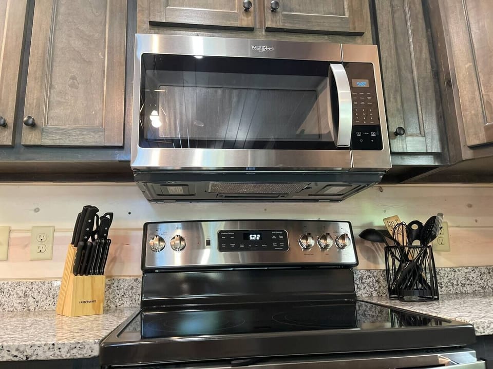 All stainless steel appliances. 