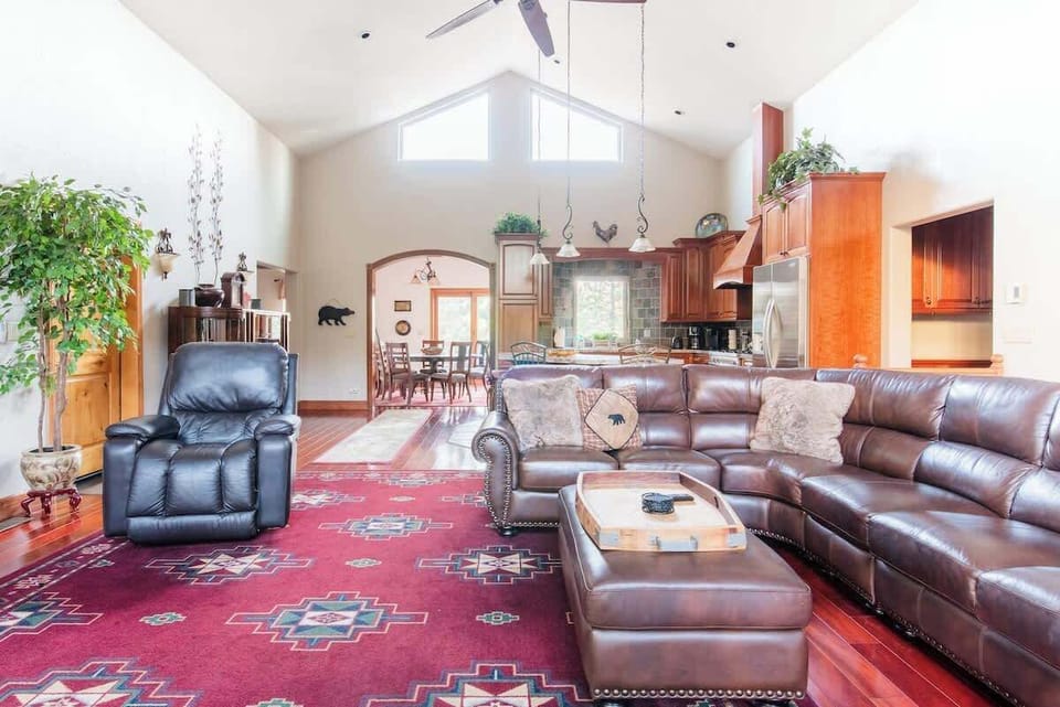 living room and kitchen area