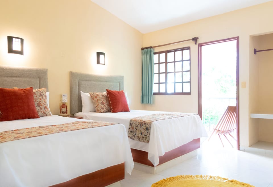 Guest Room 2 Double Beds | In-room safe, desk, blackout drapes, iron/ironing board