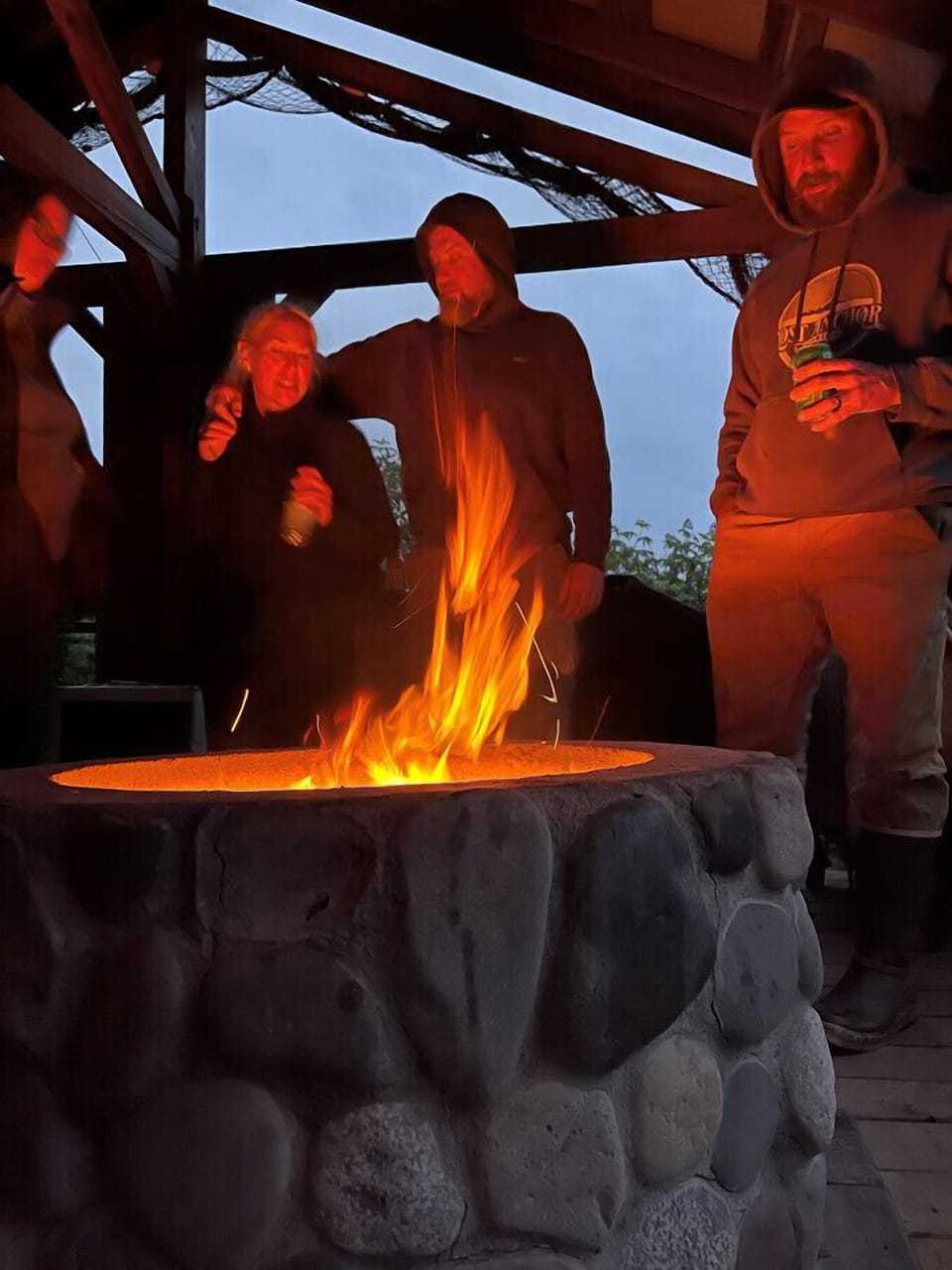 Firepit in the gazebo to gather with friends/family
