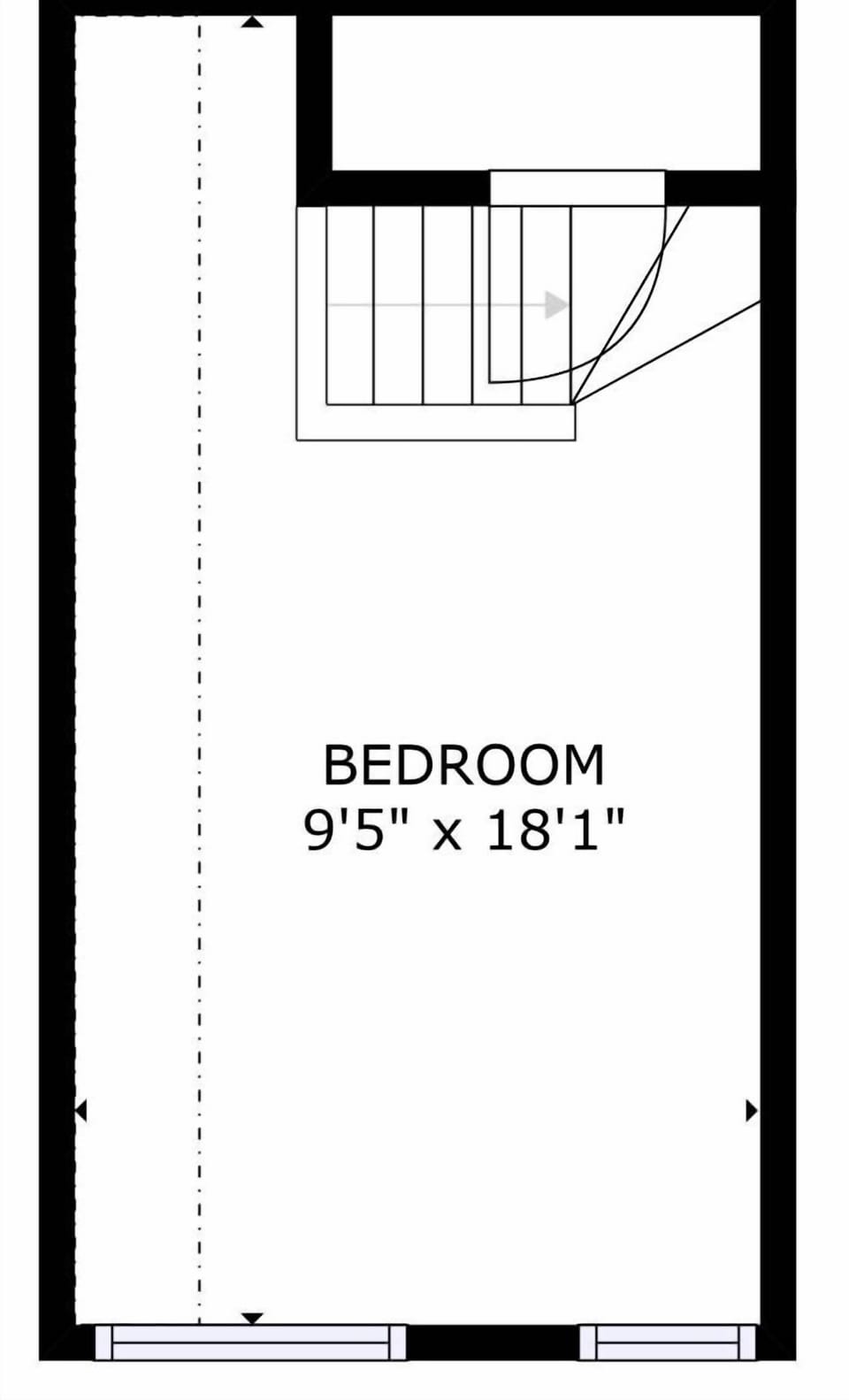 The loft area is above the 2nd bedroom