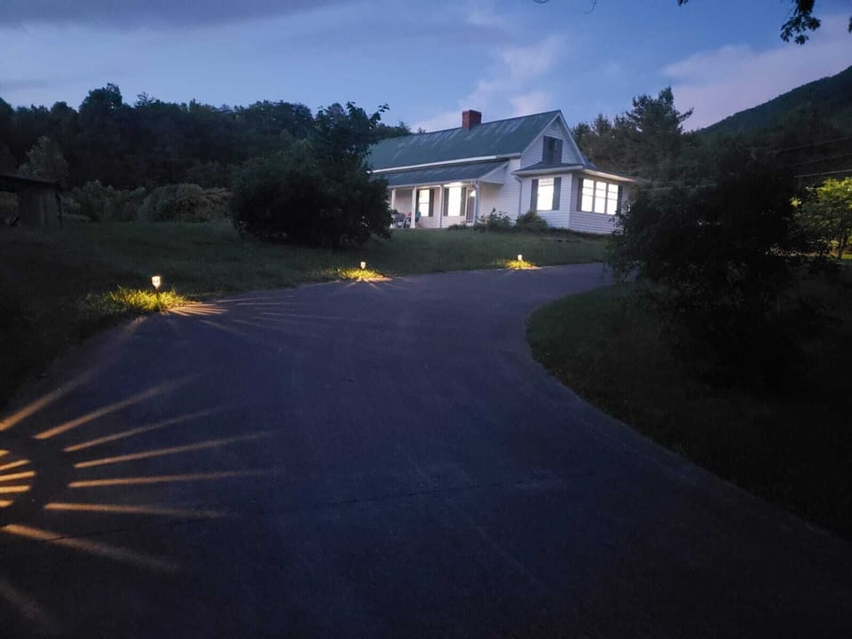 Nighttime driveway