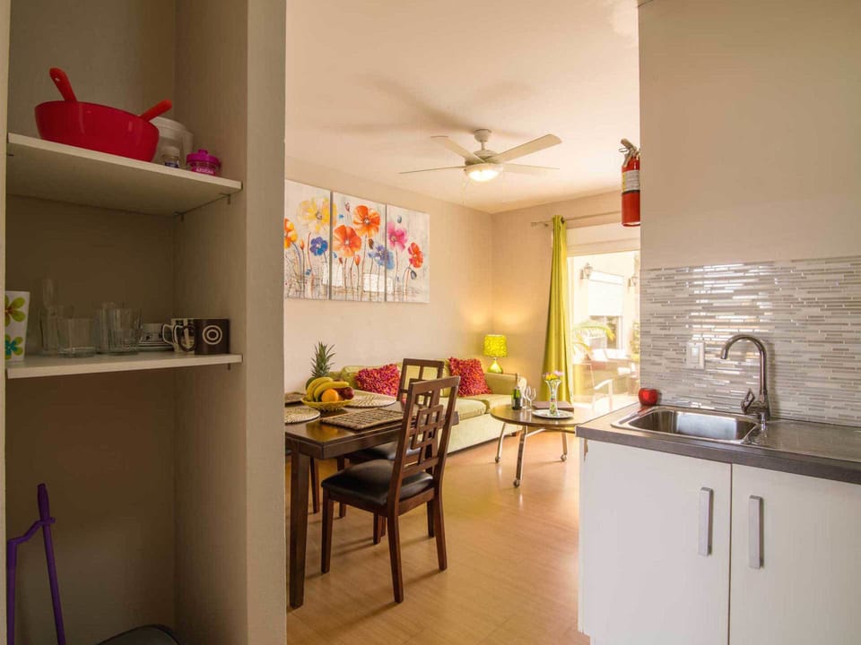 Apartment | Living area | 50-inch flat-screen TV with satellite channels, LED TV, DVD player