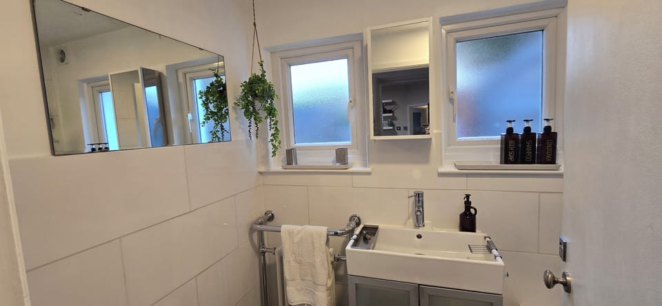 Bathroom, Windows to Garden, Heated Towel Rail