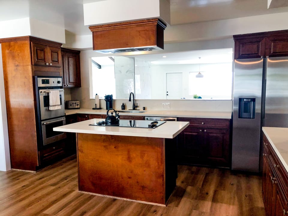 Double ovens and new stainless steel appliances.