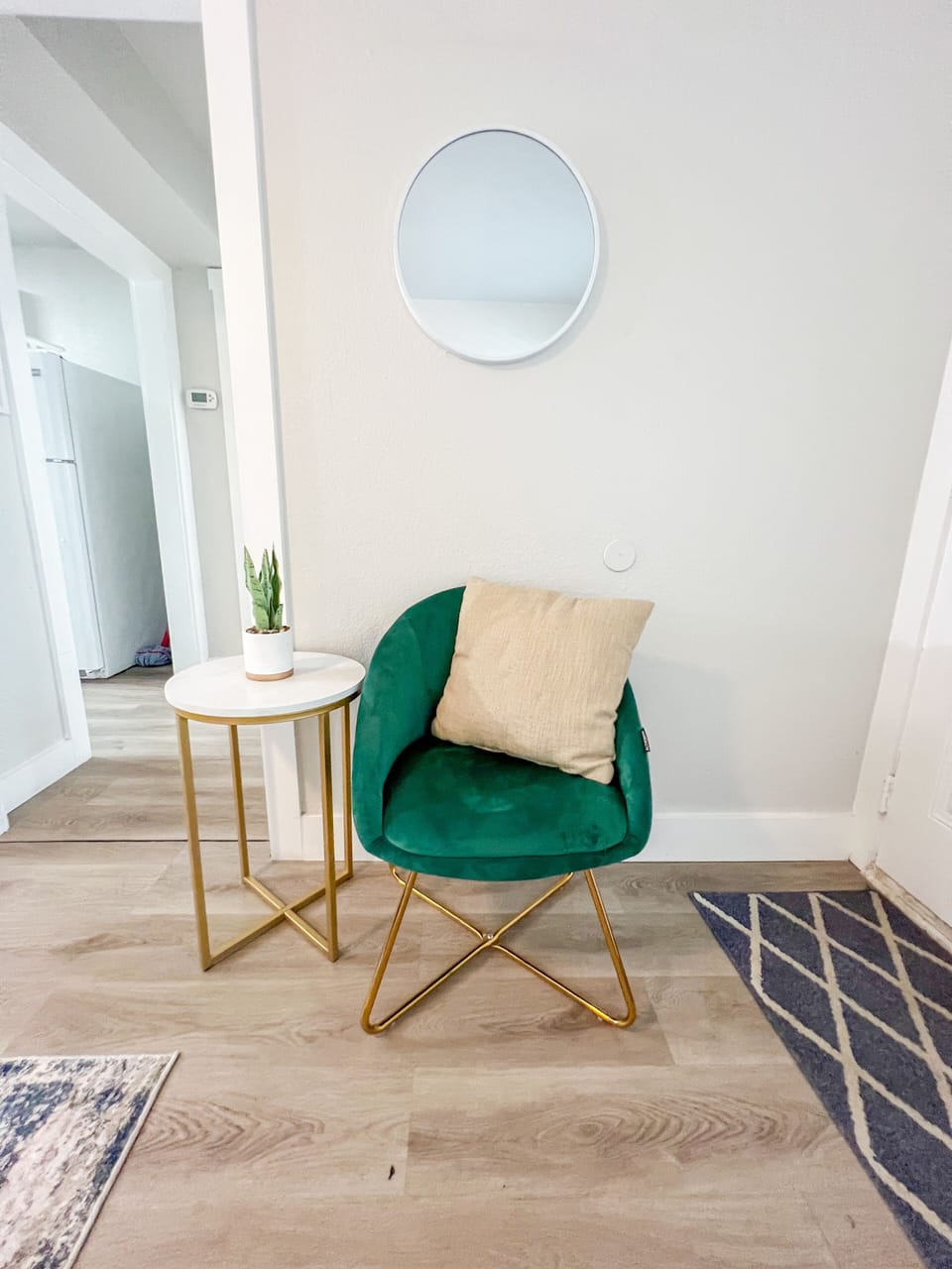Relax in style with our chic chair, perfectly paired with a side table for your convenience and comfort in the living area 