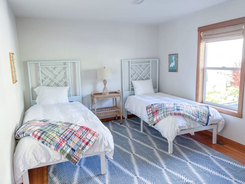 The second bedroom can be setup with two twin beds.