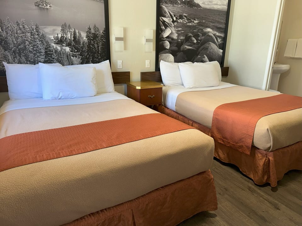 Standard Room, 2 Double Beds, Non Smoking | Blackout drapes, iron/ironing board, free WiFi, bed sheets