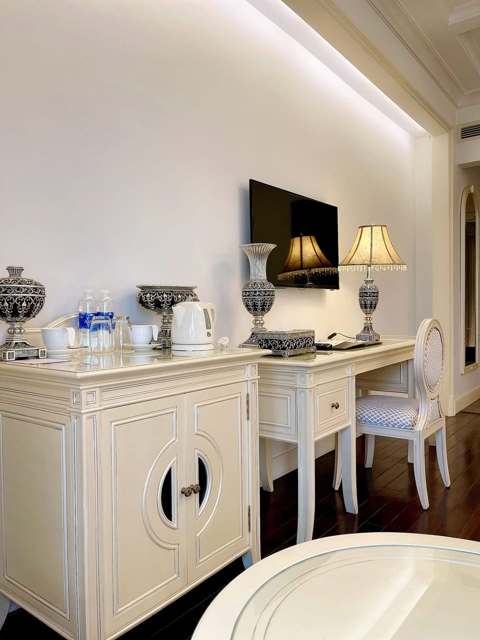 Free minibar items, in-room safe, desk, blackout drapes