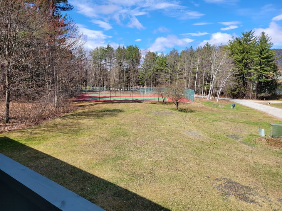 Deck view of the tennis courts