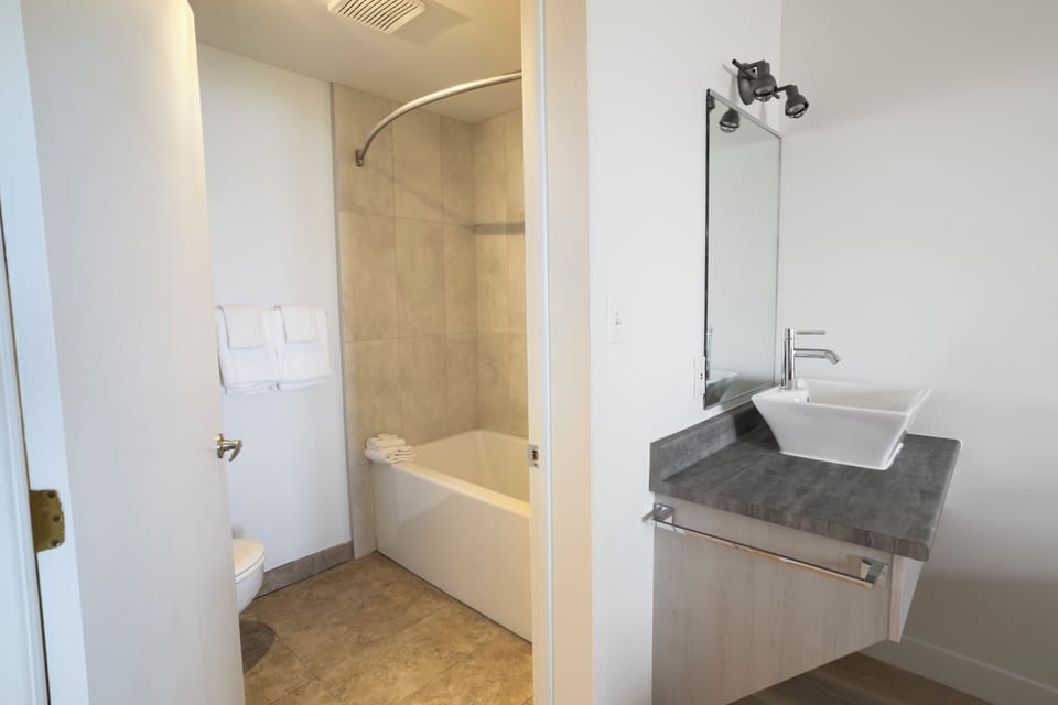 Pavillon Sea View | Bathroom | Combined shower/tub, free toiletries, hair dryer, towels