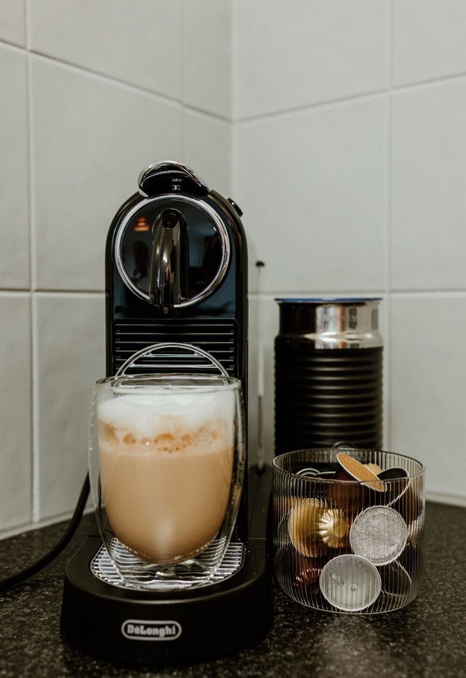 Nespresso coffee machine with complimentary pods