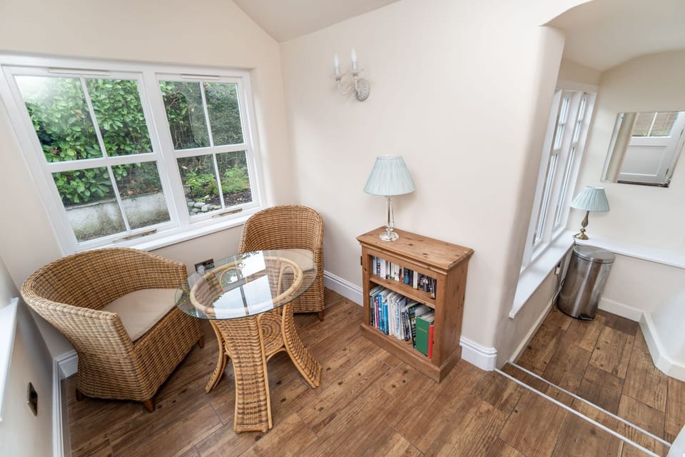 The back door leads into a delightful sun room