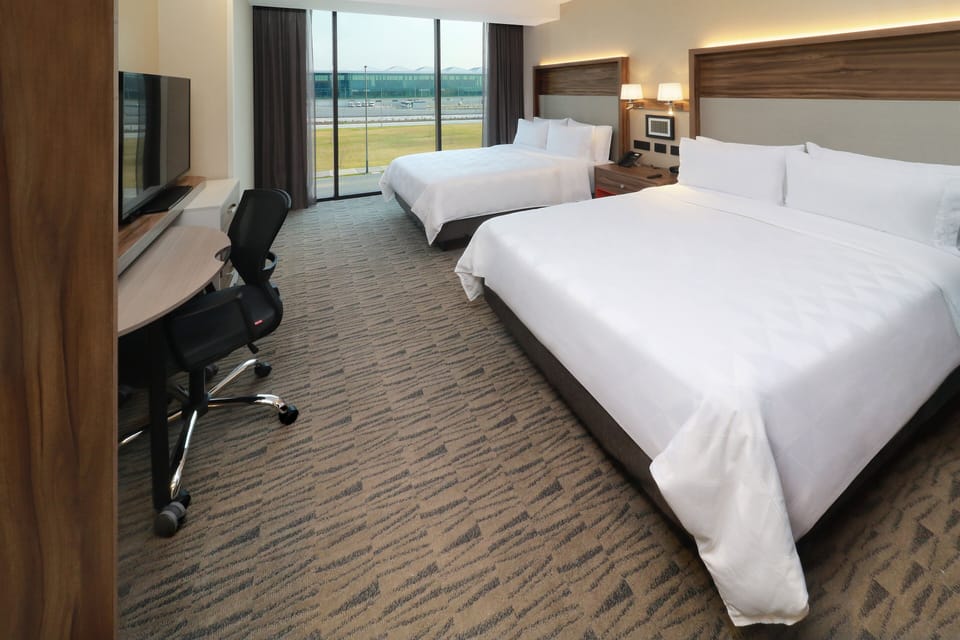 Standard Room, 2 Queen Beds | Minibar, in-room safe, desk, blackout drapes
