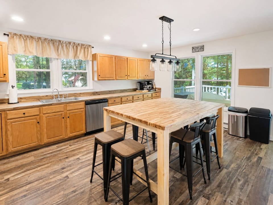 Spacious kitchen with a huge island—perfect for cooking and gathering