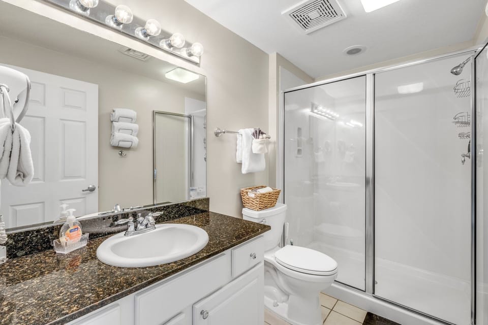 Hall bath with shower