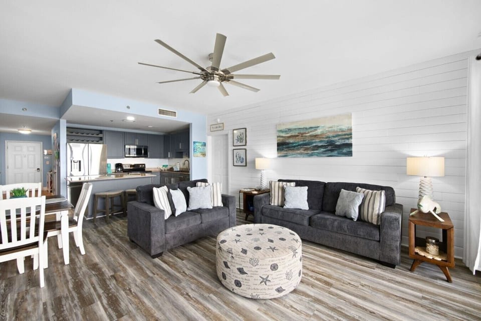 Living Area with Private Balcony Access, Sleeper Sofa and Flat Screen TV