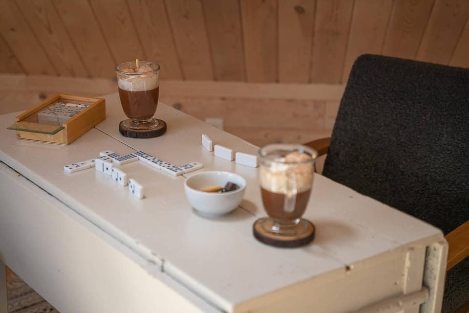 ...or hot chocolate and dominoes!