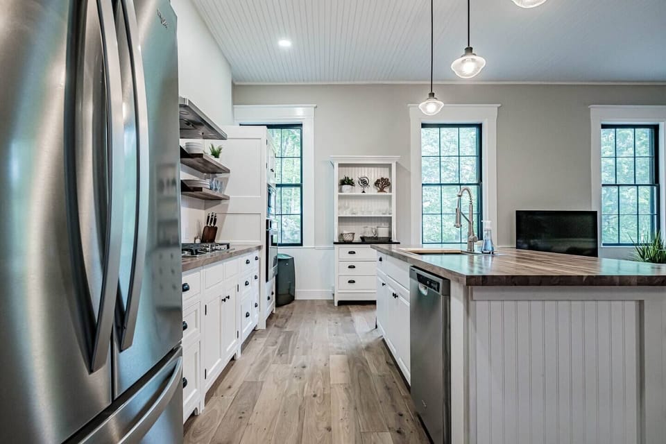 Loads of natural light streams through the massive original windows.