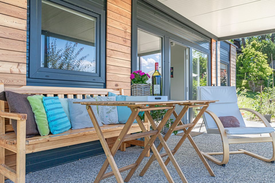 Covered terrace ideal for morning coffee