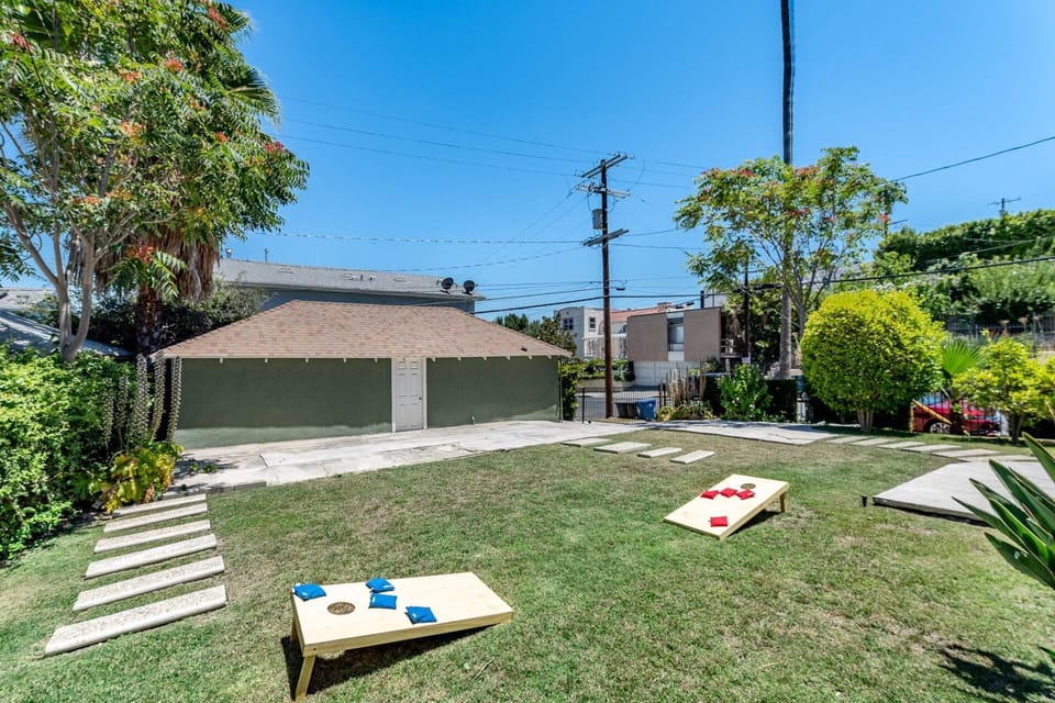 Gather the family or friends and enjoy cornhole game at our large back yard