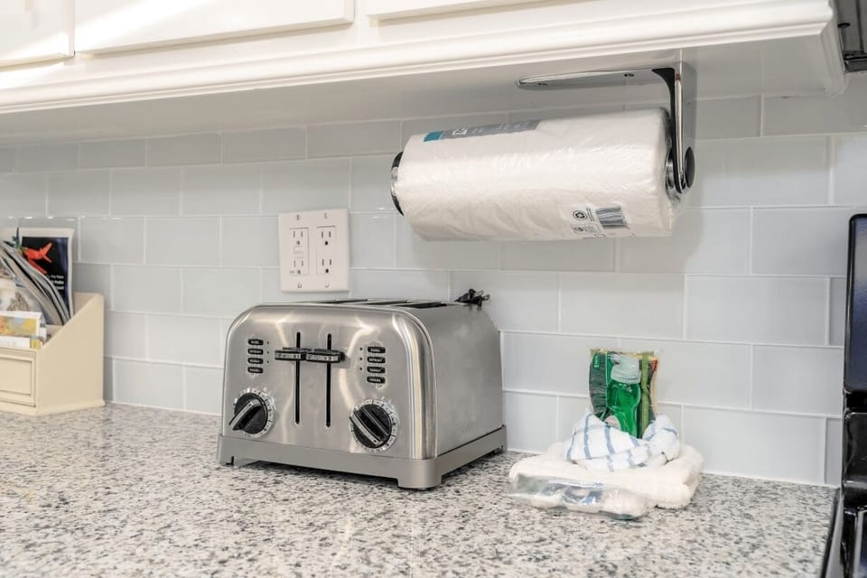 We've set up a few countertop appliances and a starter cleaning kit for your use.