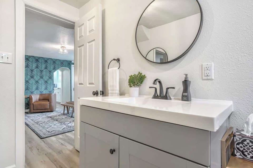 Our Bathroom is Fully Equipped with All the Amenities You Need, Plus Convenient Outlets for Added Comfort. Your Convenience, Our Priority.