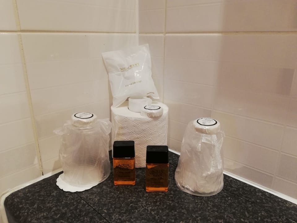 Hair dryer, towels