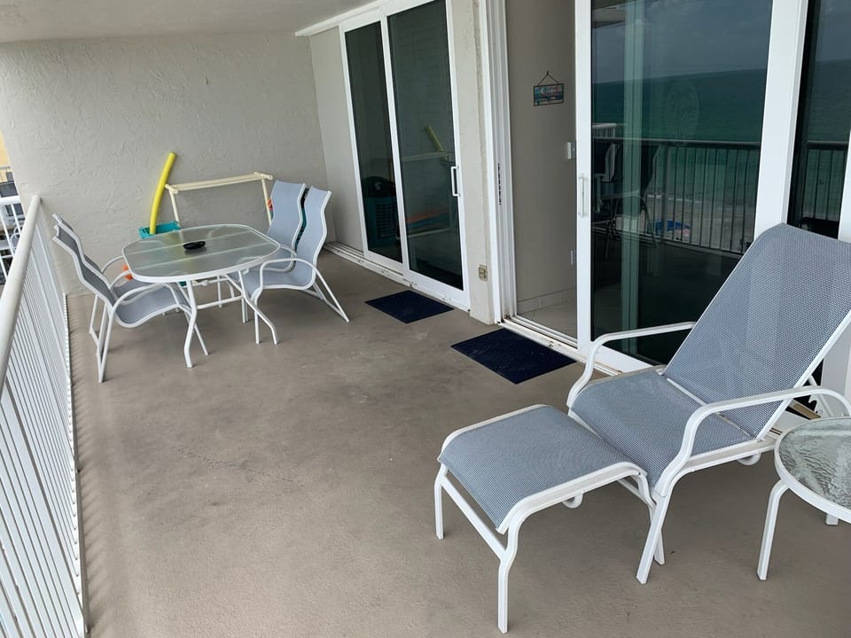 Large balcony with plenty of space to entertain guests!