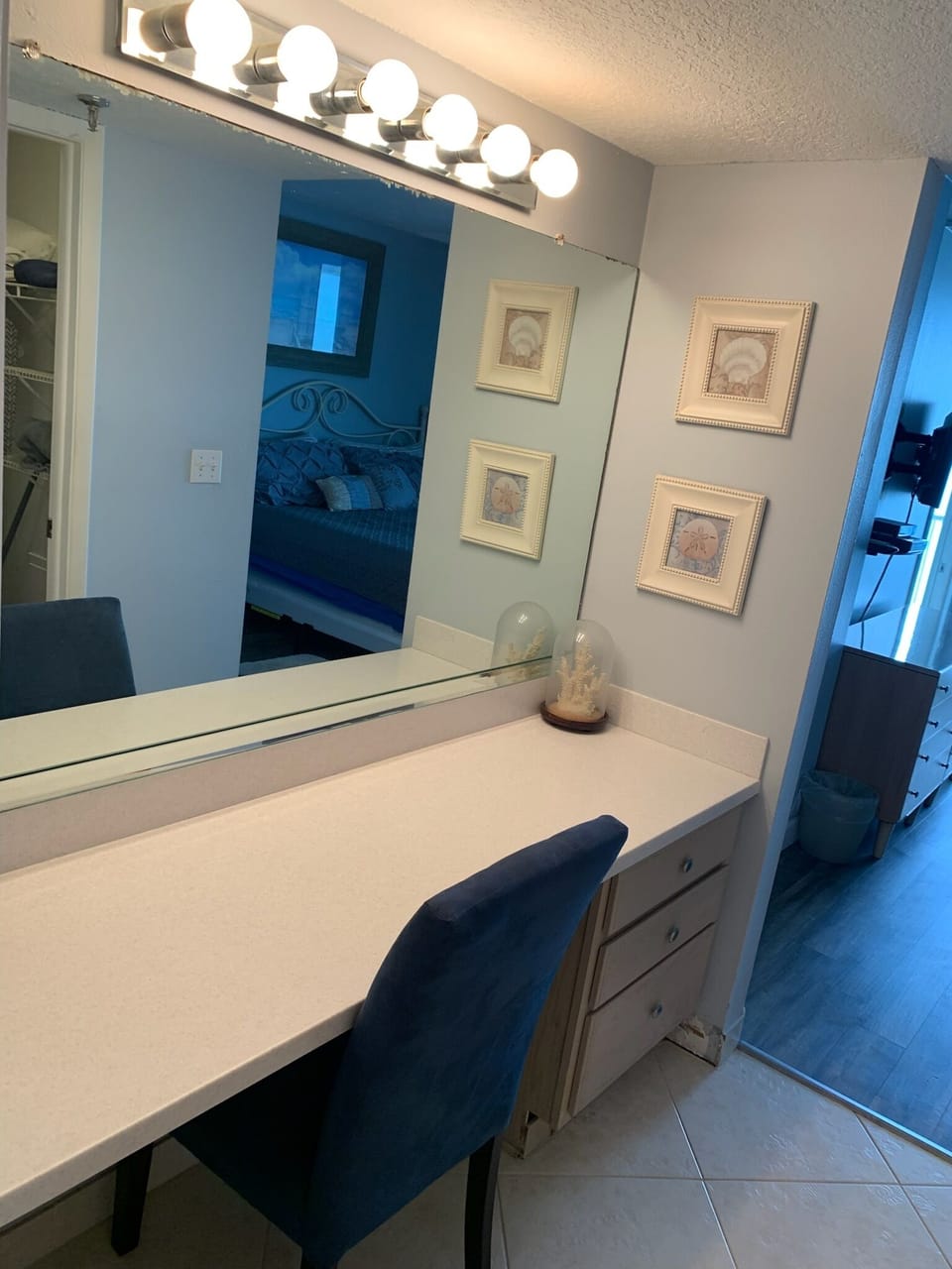Vanity table in master is perfect for a makeup area, or a work-station!