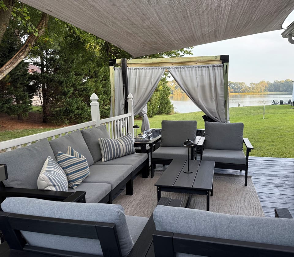 Plush sitting area on deck, off of home with hot tub access.