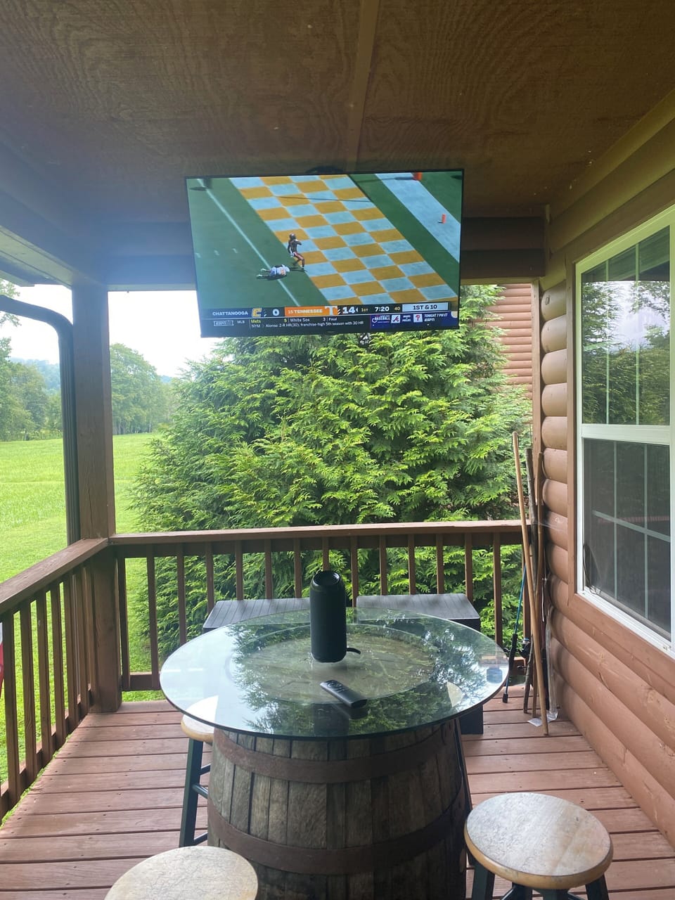 Watch the big games on the back porch!