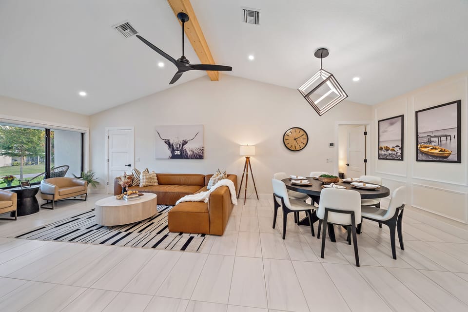 This is the most comprehensive view of the main living area/dining area
