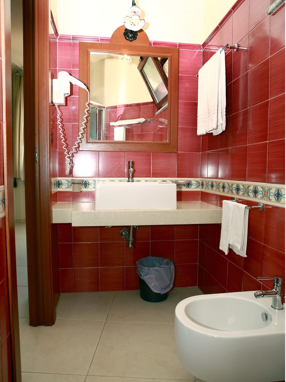 Shower, free toiletries, hair dryer, bathrobes