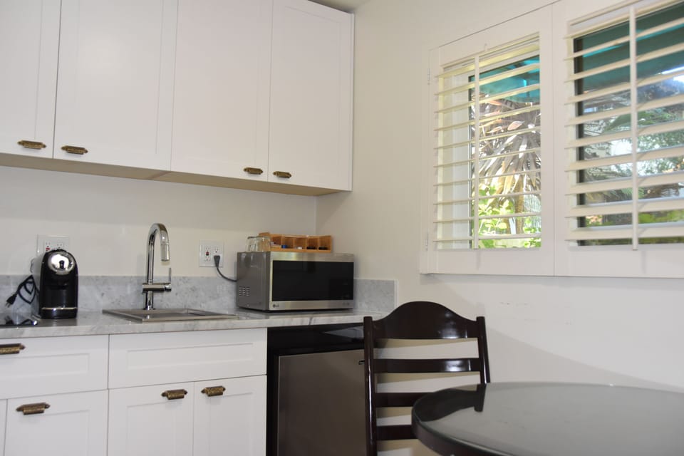 Streetview King w/ Kitchen - Ground Floor | Private kitchen | Coffee/tea maker, fridge, eco-friendly cleaning products