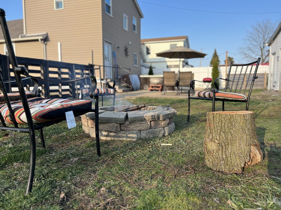 Firepit in backyard 