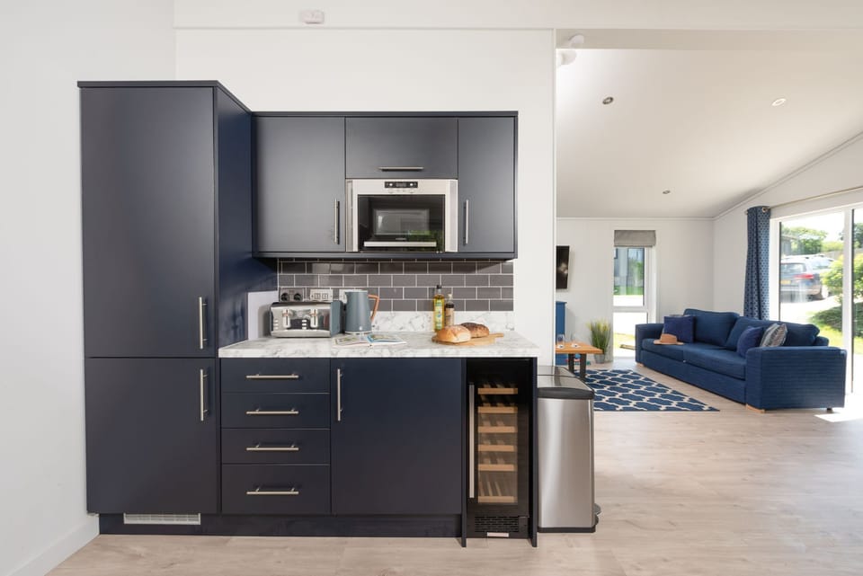 A fridge/freezer, wine fridge and coffee/tea facilities - Buttercup Lodge