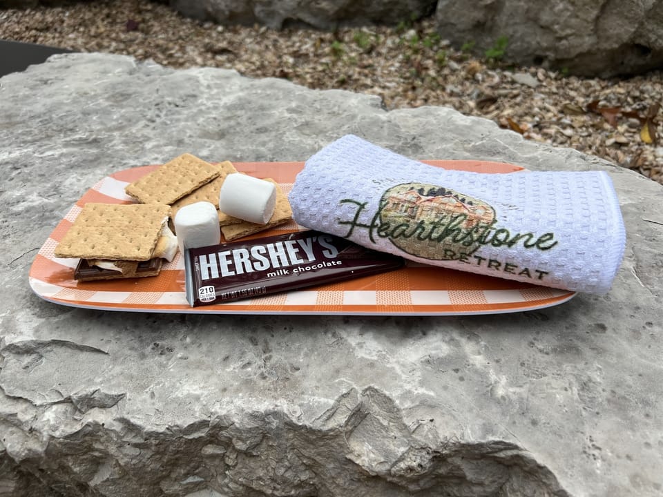 Give me Smore's around a fire! The chocolate, marshmallows, graham crackers, firewood and roasting sticks are waiting for you to arrive. We provide it all. What are you waiting for?