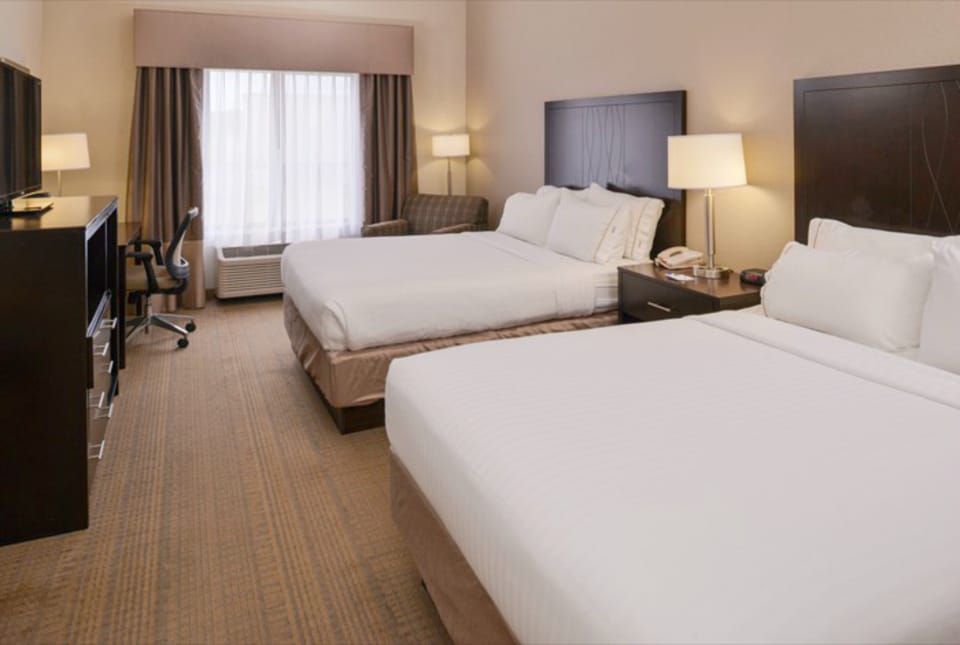 Hypo-allergenic bedding, down comforters, desk, iron/ironing board