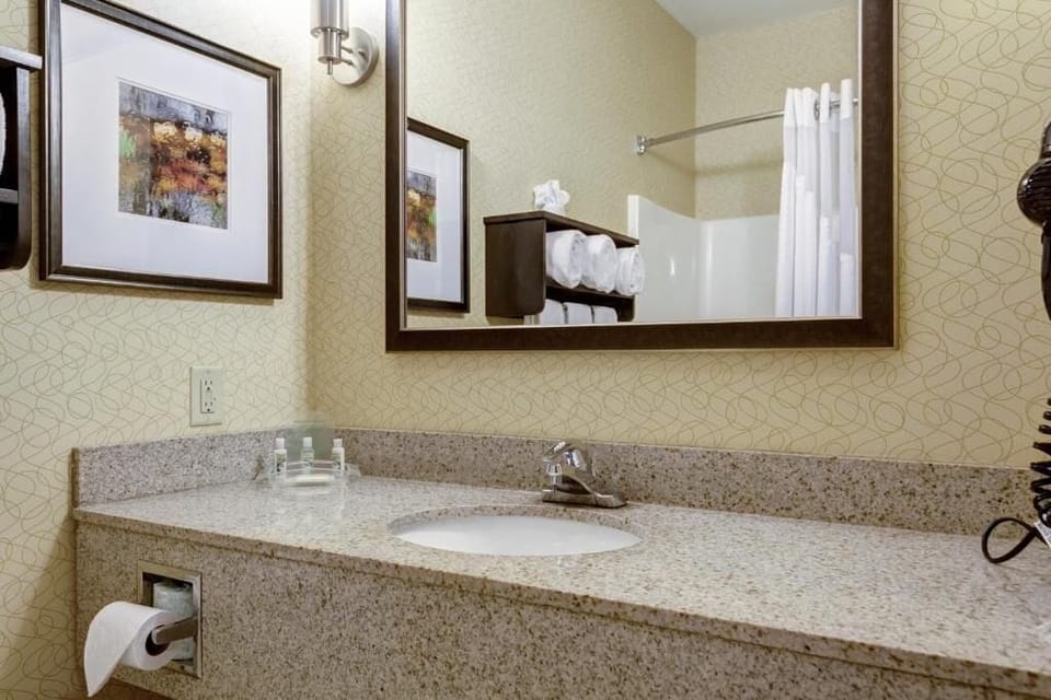 Free toiletries, hair dryer, towels