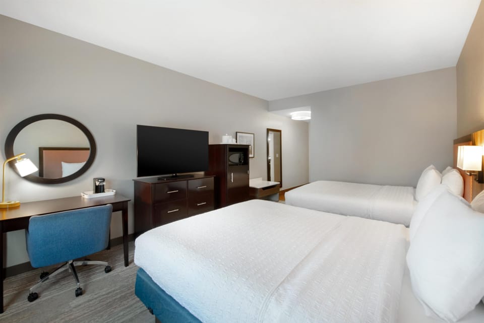 Room, 2 Queen Beds | In-room safe, desk, laptop workspace, iron/ironing board