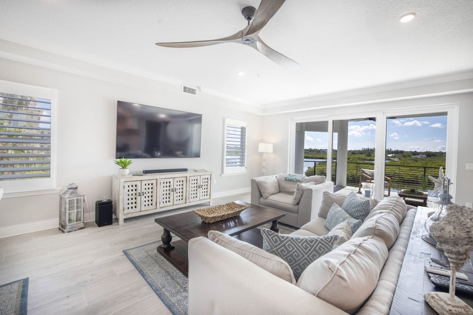 Living room with Intracoastal views