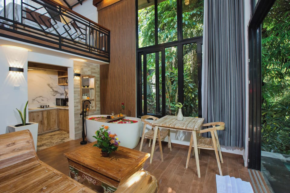 Honeymoon Villa, 1 Bedroom, Private Pool, Valley View | Living area | 32-inch flat-screen TV with digital channels, TV, streaming services