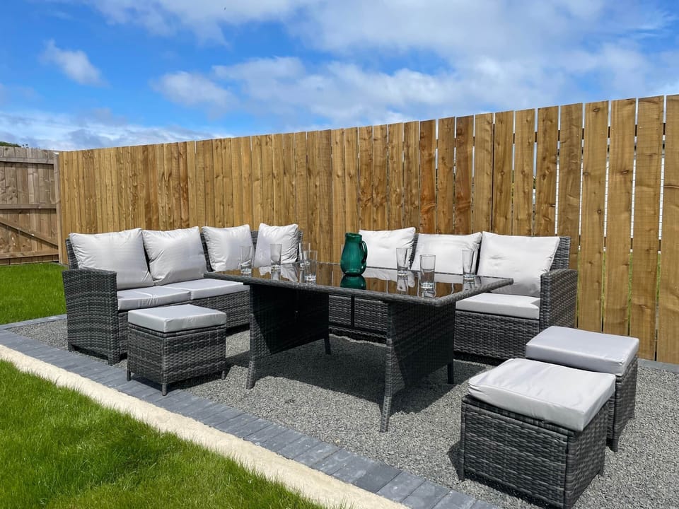 Sunny patio area at Saltwell Cottage