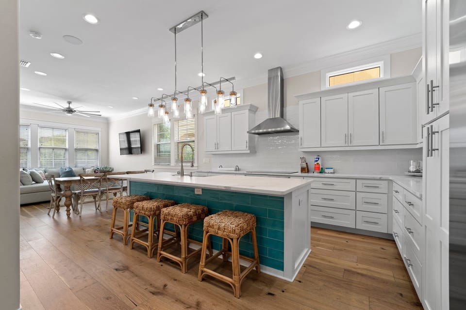 Kitchen with bar seating 