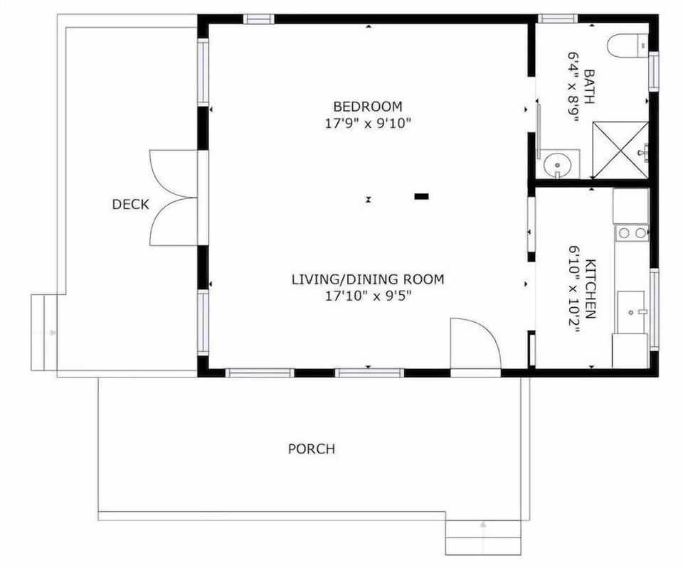 floorplan, tourist cabin It's Bonza! at Mill About Vineyard, Barossa Valley SA