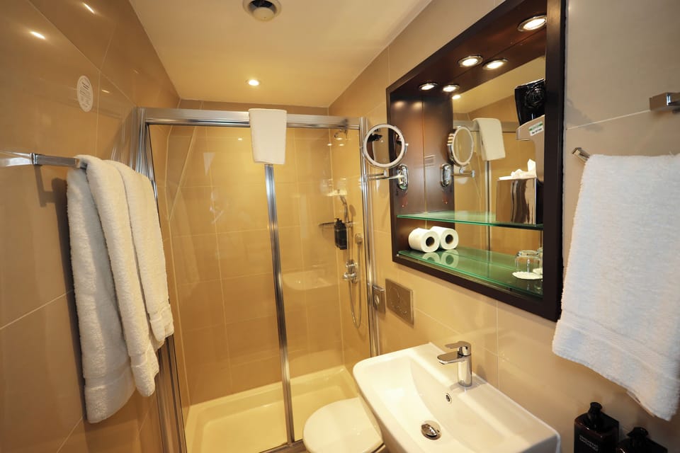 Standard Room, 1 Double Bed | Bathroom | Shower, eco-friendly toiletries, hair dryer, towels