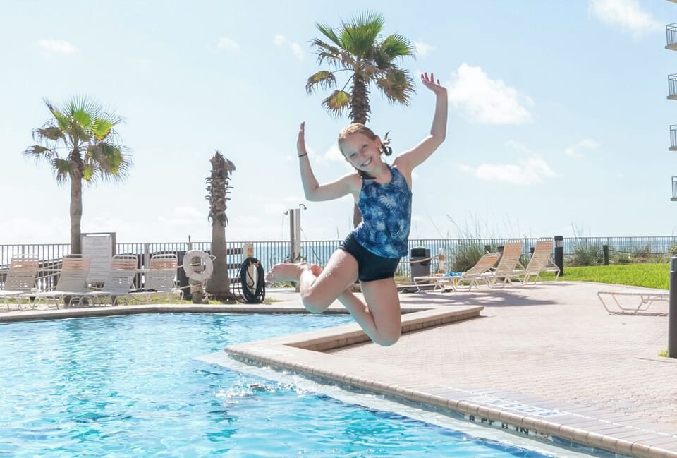 Family fun starts here — splash, swim, and relax in our seasonally heated pool just steps from the beach.