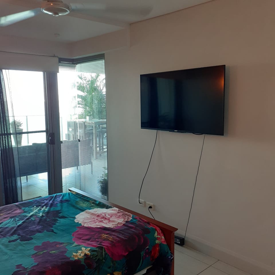 Master bedroom with 50" tv